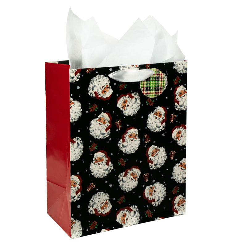 Assort Large Christmas Gift Bag Plaid 3 Pack 10x5x13 inch