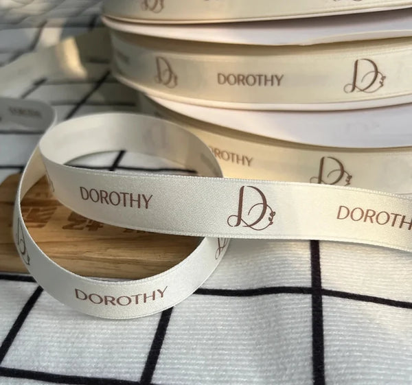 Personalized polyester cotton Ribbon Printed with Your logo For Gift Packaging,100 yards Roll